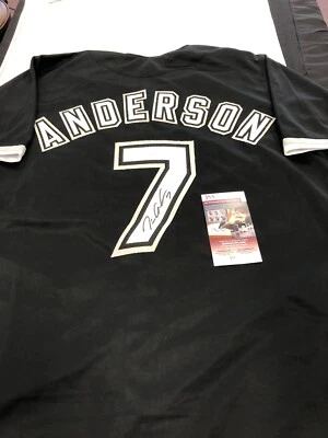 Tim Anderson Signed Autograph Black Custom Jersey White Sox JSA - Image 1 of 2