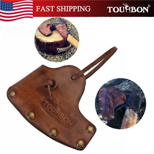 TOURBON Vintage Leather Axe Holster Hatchet Lanyard Blade Sheath Protect Cover - Imagen 1 de 24