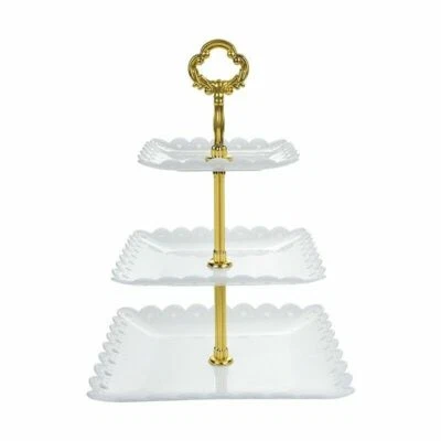 3-Tier Cupcake Stand Cake Round Serving Display Dessert Plate Rack Wedding - Image 1 of 4