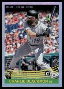 2018 Donruss #235 Charlie Blackmon Season Stat Line