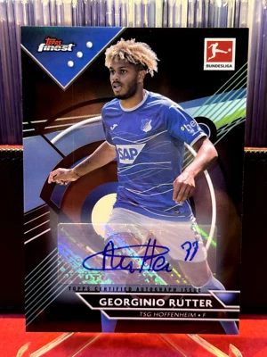 2021-22 Topps Finest Bundesliga Auto Black Wave 085/150 RC Georginio Rutter - Image 1 of 3