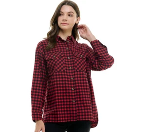 DAMEN ÜBERGRÖSSE BAUMWOLLE FLANELL LANGARM SHIRT, Größe-L - Bild 1 von 5