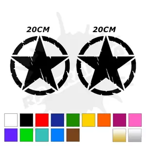 2 Adesivi Stella Militare 20cm US Army Sticker Auto Moto Compatibile - Foto 1 di 1