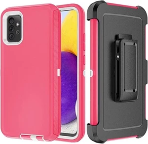 For Samsung Galaxy  A72 Case Hybrid Cover Armor W/ Belt Clip Holster - Picture 1 of 3