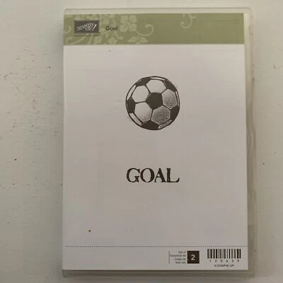 Stampin' Up! GOAL Soccer Ball Field Star Unmounted Rubber Stamp Set of 2 NEW - Image 1 of 3