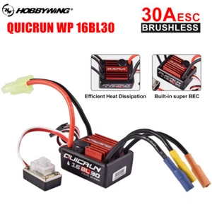 Hobbywing QuicRun WP 16BL30 Waterproof ESC 2-3S 6V BEC For 1/18 1/16 Trucks - Picture 1 of 8