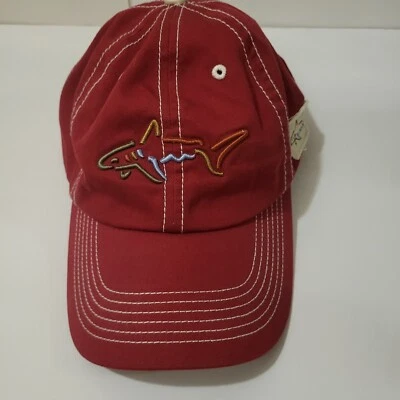 Greg Norman's Red Fishing Cap, With Fish Logo, One Size Fit Most Foto 1 de 4