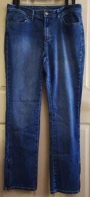 Kikit Stretch Denim Jeans Women's 10 (32x31) Medium Wash Straight Leg Zip Ankle - Image 1 of 4