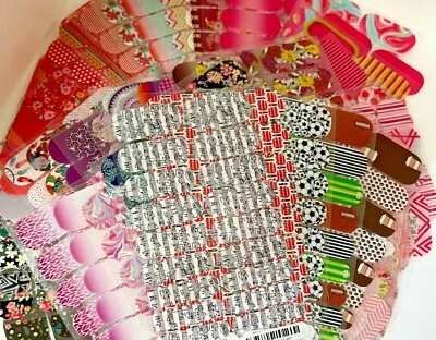 FULL SHEET New Jamberry Nail Wraps GLOSSY Floral Solid Ombre Polka Dot Novelty - Image 1 of 2