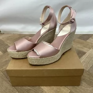 Penelope Chilvers Corfu Atelier Satin Espadrille Sandals - Tea Rose UK7 REP£159 - Picture 1 of 6