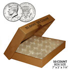 50 JFK HALF DOLLAR Direct-Fit Airtight 30.6mm Coin Capsule Holder QTY: 50 w/ BOX