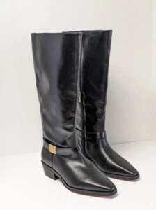 Vince Camuto Melise Knee High Boots, Black Leather, Women's 9 Wide (XW-Calf) - Picture 1 of 7