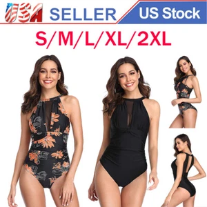 One Piece Damen Badeanzug Promi schwarz Spitze Patchwork VOLLE GRÖSSE S/M/L/XL/2XL - Bild 1 von 14