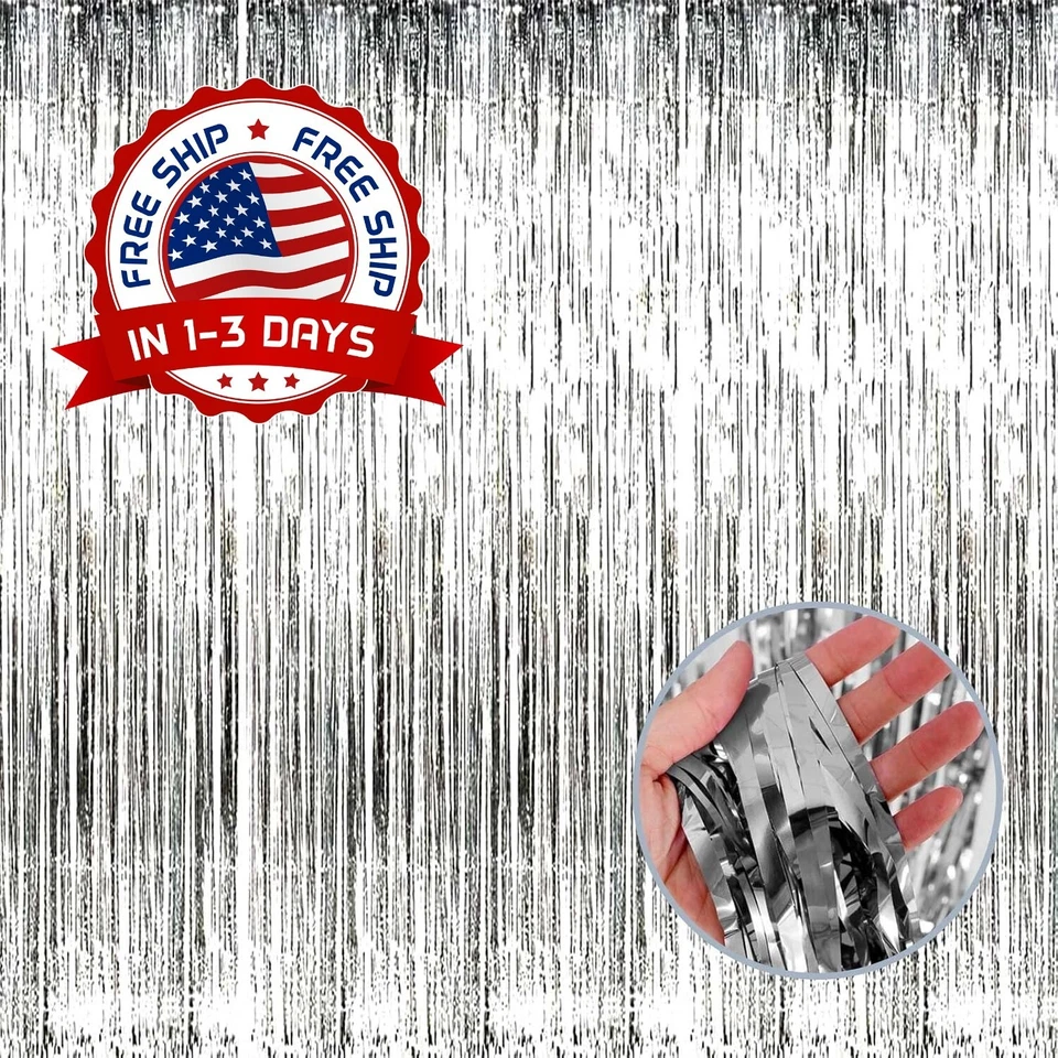 Cortinas y serpentinas con flecos de papel de oropel de 3,28 x 8,2 pies NUEVO US Foto 1 de 4