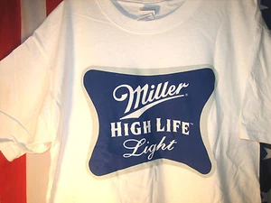 NEW classic MILLER HIGH LIFE LIGHT lite Beer T Shirt (M L XL) Bowling Bar LG - Picture 1 of 4