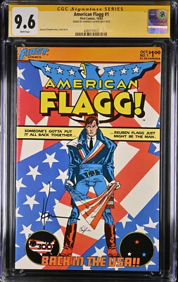 AMERICAN FLAGG # 1 (1983) CGC 9.6 "FIRMADO" por HOWARD CHAYKIN!!! Foto 1 de 2