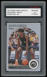 JALEN GREEN 2021 PANINI CHRONICLES DRAFT PICKS HOOPS 1ST GRADED 10 ROOKIE CARD