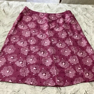 style & company pink linen floral a-line skirt size 12 - Picture 1 of 8