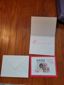 Tarjeta de Navidad de vacaciones Strawberry Shortcake 1980 tarjeta de papel SSC de colección - Imagen 1 de 1