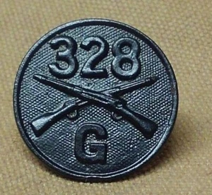 Erster Weltkrieg CO.G 328. Infanterie, Sergeant Yorks Einheit Kragenscheibe 82. (alle amerikanischen) Div. - Bild 1 von 4