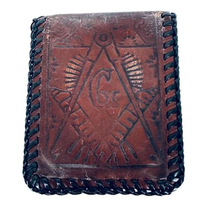Cartera plegable para hombre Mason Shriner punto látigo cuero mecanizado hecha en EE. UU. De colección - Imagen 1 de 8