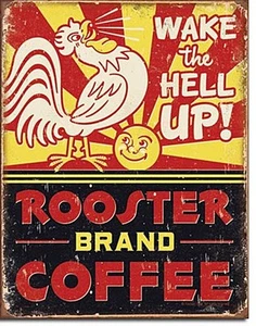 Rooster Brand Coffee metal sign 410mm x 300mm (de) - Picture 1 of 1