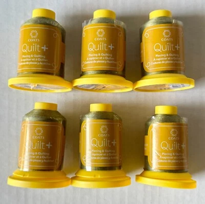 Lots 6 COATS AND CLARK QUILT + Piecing & Quilting 600yrd. Okra (Green) Cotton - Image 1 of 4