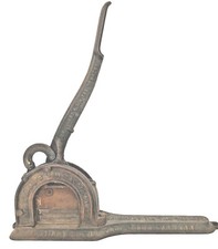 1875 Lorillard's Tin Tag Plug Tobacco Cast Iron Table Top Cutter