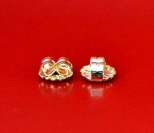 14K White & Yellow Solid Gold Earring Back Butterfly by Pc!!! - Picture 1 of 24