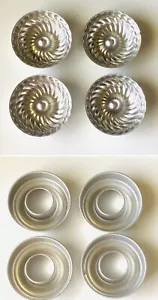 VTG 4 PC Aluminum Cake Jello Molds Round Swirls Mini Bundt 3.75X1.25 - Picture 1 of 32