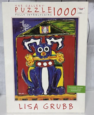 Happy Dog The Gallery Puzzle 1000 Pc Lisa Grubb BOLD COLORFUL SEALED VTG - Image 1 of 4