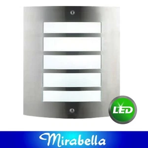 6W LED Curved Stainless Steel Wall Light Rectangular Outdoor Exterior - Picture 1 of 6