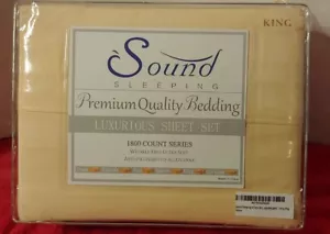 Juego de Sábanas Rey Sonido Amarillo Dormir Lujoso 1800 Cuentas NUEVO - Imagen 1 de 4