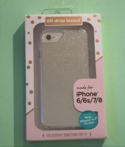 FELLOWES Protective And Pretty Mirror/ Silver Glitter Case For iPhone 6/6s/7/8 - Picture 1 of 2