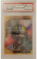 1999 Stadium Club Brett Favre EYES OF THE GAME graded PSA 10 card