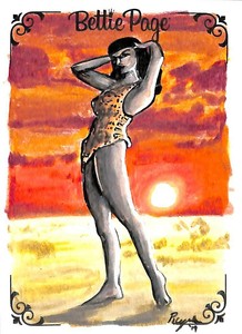 Bettie Page Dynamite 2019 Deluxe Ultra Premium Sketch April Reyna f