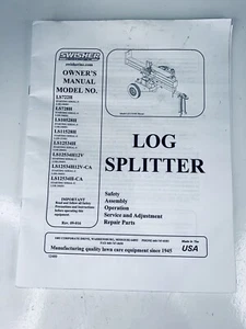 Swisher LS722H LS10528H LS12534H Log Splitter owners & parts manual - Picture 1 of 3