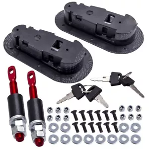 Racing Car Carbon Fiber Hood Pin Plus With Key Quick Mount latch Lock Kit - Foto 1 di 11