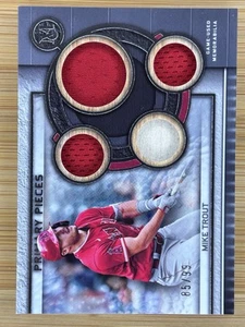 (#/99) Collezione Topps Museum 2023 Pezzi Primari GU Quad Relics Mike Trout - Foto 1 di 2