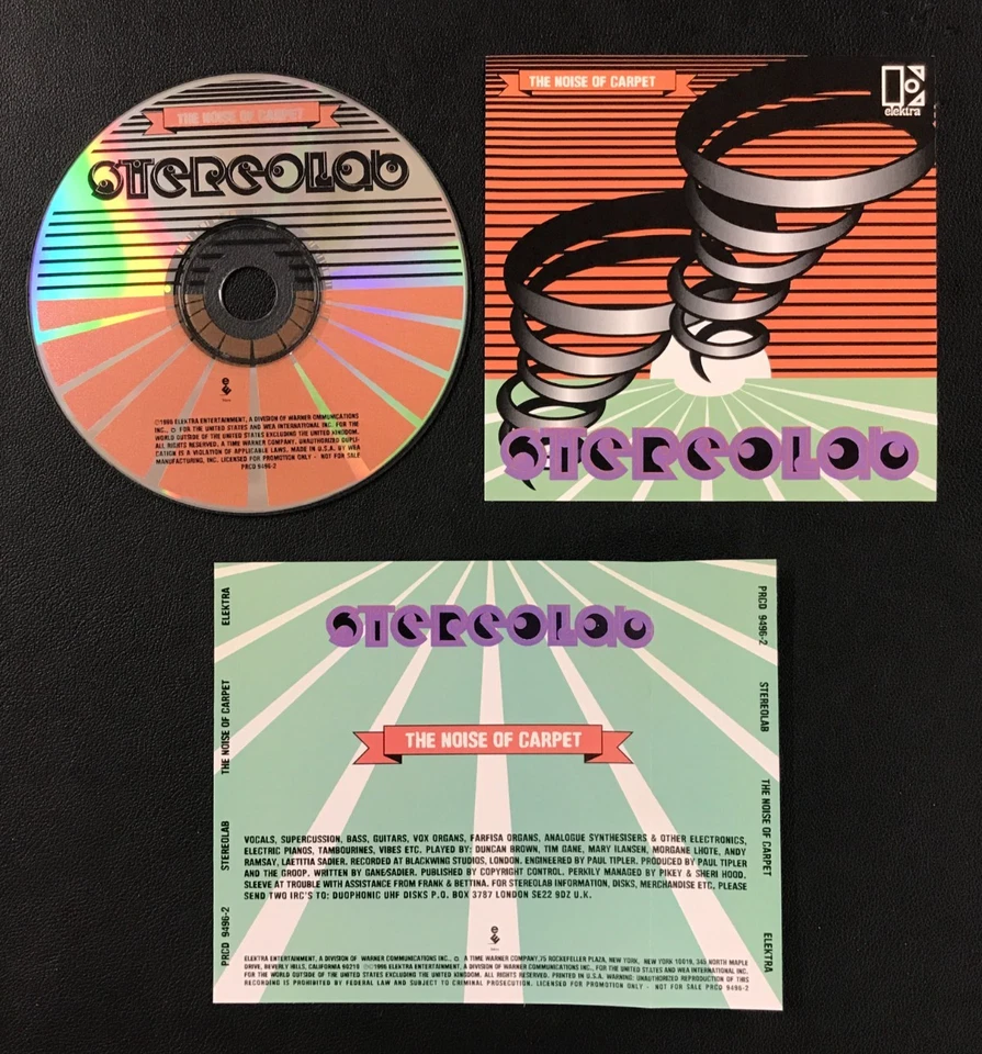1996 Stereolab: The Noise Of Carpet NM Single PROMO CD Disc w/F+B Inserts WOW! - Image 1 of 4