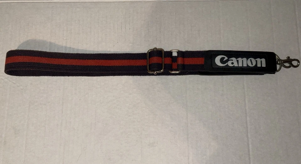 Vintage CANON SLR Camera Neck Strap. Striped Sport Design RARE 80's - Image 1 of 3