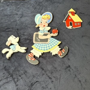 Mutter Gans Pin-Ups Vintage 1950er Dolly Toy Co Mary Had A Little Lamb Kinderzimmer Deko - Bild 1 von 17