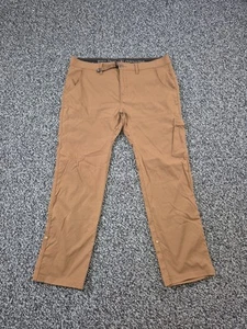 Prana Pants Mens 40x32 Brown Stretch Zion Cargo Belted Roll Up Outdoor Climbing - Picture 1 of 9