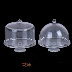 2PC 1/12 Scale Dollhouse Miniatures Cake Dust Cover Accessories Kitchen Plastic - Picture 1 of 12