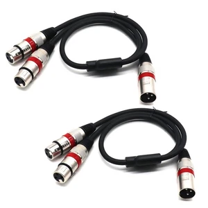 XLR Splitter Balanced Cable - XLR Male to Dual Female 3 Pin Patch Y Cable Mic... - Picture 1 of 7
