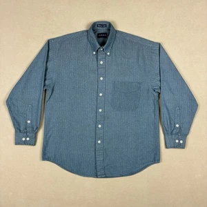 Camisa GANT Harbor de tela espiga para hombre M azul verdoso manga larga abotonada - Imagen 1 de 15