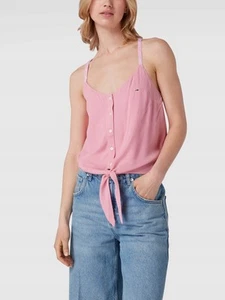Tommy Hilfiger rosa Bluse Damen Oberteil zum Binden gebändert Logo r. XS - Bild 1 von 4