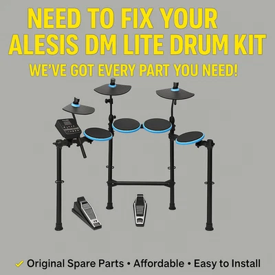 KIT DE BATERÍA ELÉCTRICA ALESIS DM LITE REPUESTOS pedal de patada platillo tom 9V módulo de abrazadera Foto 1 de 4