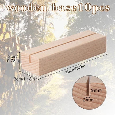 Wood Place Card Holders, 10 Pcs Table Number Stands, Photo Name Postcard Menu... - Image 1 of 4