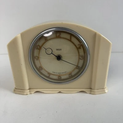 Smiths Vintage Mantel Clock 30 Hour Wind-Up Ivory Beige Retro Decor - Image 1 of 4
